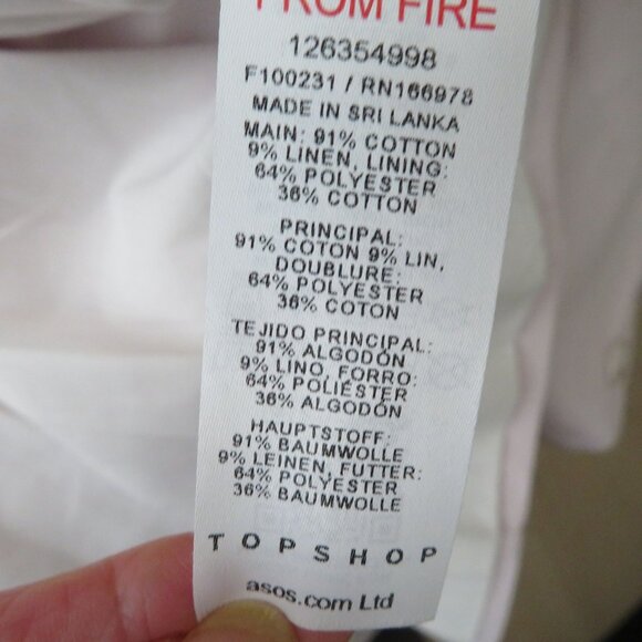 Topshop Womens Light Pink Button-Front Vest Pockets Adjustable Back Size US 6 - Picture 10 of 11